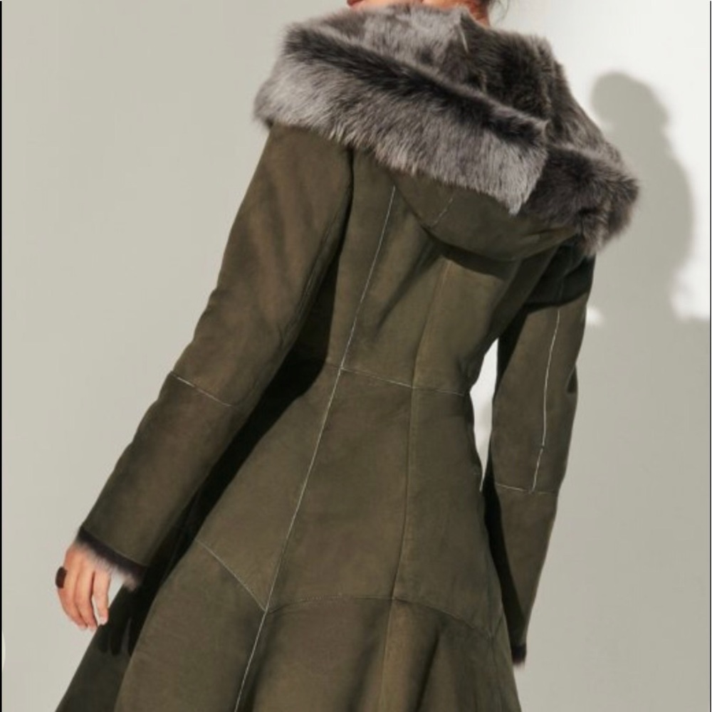 Overland sheep skin long jacket